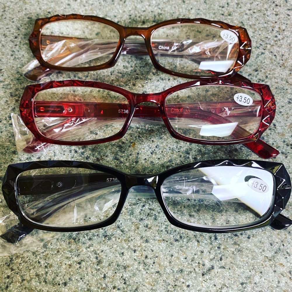 3 pair of reading glasses